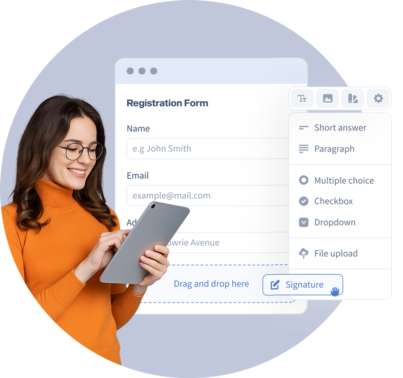 The Snapforms drag and drop online form builder